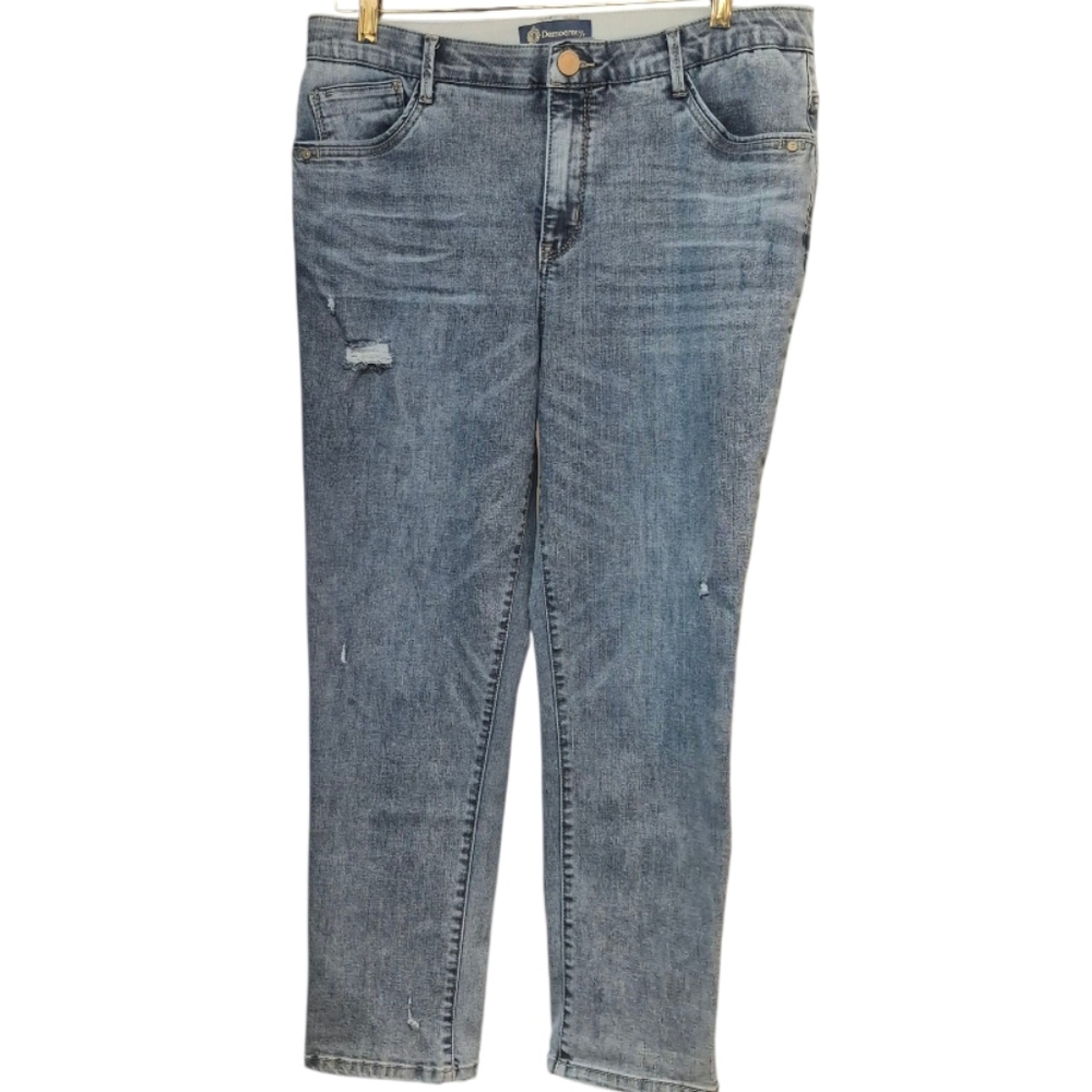 Democracy Straight Leg Jeans Absolution Women's Size 14  Light Wash Blue Stretch